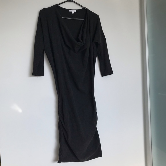 James Perse Charcoal Draped stretch-jersey mini dress - Picture 2 of 6